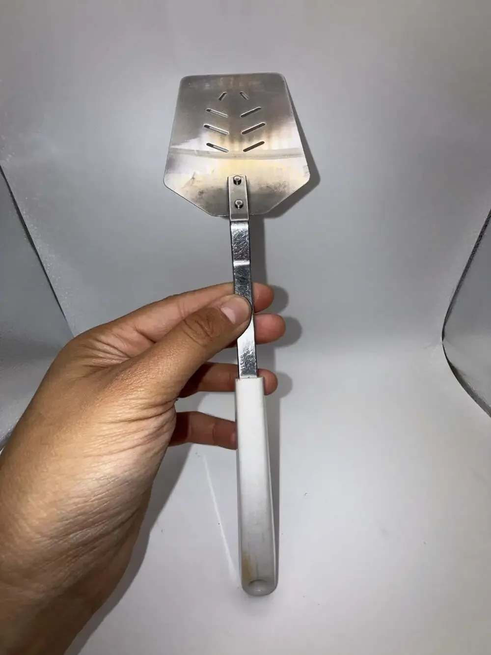 Vintage Ekco Floral Pattern Handle Stainless Steel Slotted Spatula